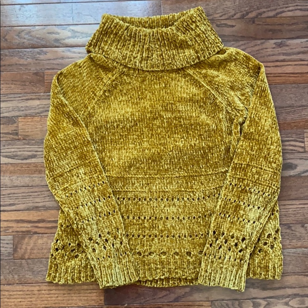 Mustard yellow cowl neck sweater